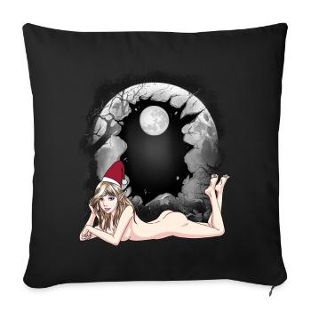 Sexy Weihnachtsmann Nikolaus Troll Xmas Santa - Sofakissenbezug 45 x 45 cm - Schwarz - Vorne