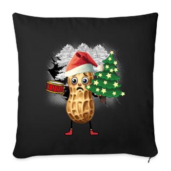 Santa Claus Peanut Santa Christmas - Sofa pillowcase 17,3'' x 17,3'' (45 x 45 cm) - black - Front