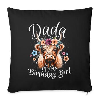 Dada De La Fille D’anniversaire - Housse de coussin décorative 45 x 45 cm - noir - Devant