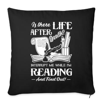 Reading I am Reading Don't Interrupt - Sofa pillowcase 17,3'' x 17,3'' (45 x 45 cm) - black - Front