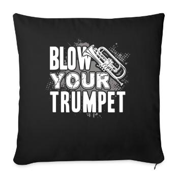 Trumpet Blow Your Trumpet - Sofa pillowcase 17,3'' x 17,3'' (45 x 45 cm) - black - Front