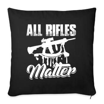 2nd Amendment All Rifles Matter - Sofa pillowcase 17,3'' x 17,3'' (45 x 45 cm) - black - Front