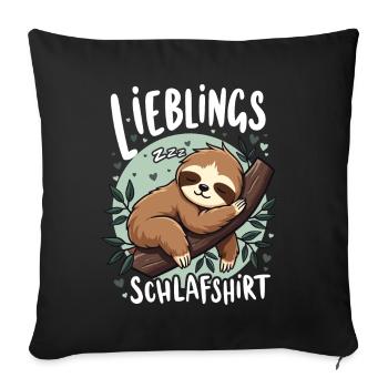 Favorite Sleep Shirt Late Riser Morning Grouches - Sofa pillowcase 17,3'' x 17,3'' (45 x 45 cm) - black - Front