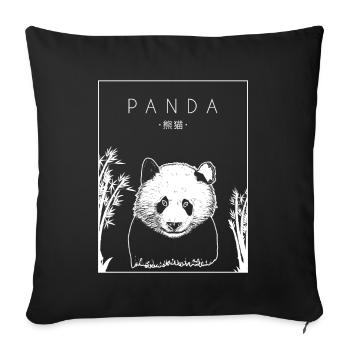 Panda Chinese Hanzi Panda Bear Friend Giant Panda - Sofa pillowcase 17,3'' x 17,3'' (45 x 45 cm) - black - Front