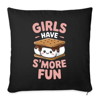S ́More Saying Marshmallow Camping S ́More Gift - Sofa pillowcase 17,3'' x 17,3'' (45 x 45 cm) - black - Front