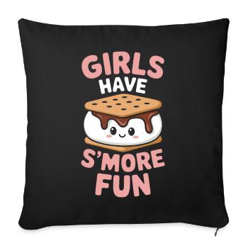 S ́More Saying Marshmallow Camping S ́More Gift - Sofa pillowcase 17,3'' x 17,3'' (45 x 45 cm) - black - Front