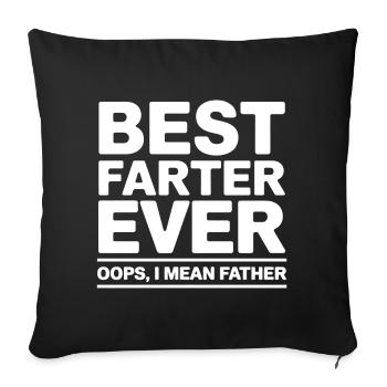 Pet Dire Péter Papa Chiots Drôle Pet Cadeau - Housse de coussin décorative 45 x 45 cm - noir - Devant
