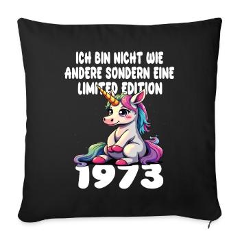 Limited Edition 1973 Geburtstag 1973 Geboren - Sofakissenbezug 45 x 45 cm - Schwarz - Vorne