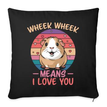 Guinea Pig Saying, Guinea Pig Gift - Sofa pillowcase 17,3'' x 17,3'' (45 x 45 cm) - black - Front