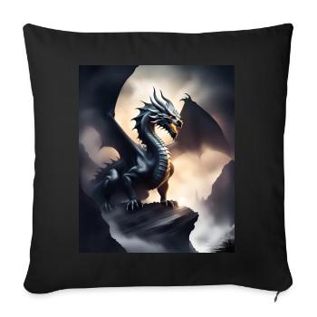 dark shadow dragon - Sofa pillowcase 17,3'' x 17,3'' (45 x 45 cm) - black - Front