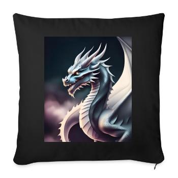 Drachen-Silhouette - Sofakissenbezug 45 x 45 cm - Schwarz - Vorne