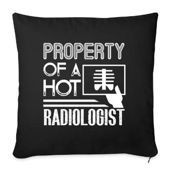 Radiologist Property Of A Hot Radiologist - Sofa pillowcase 17,3'' x 17,3'' (45 x 45 cm) - black - Front
