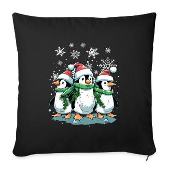 Niedlicher Weihnachtspinguin - Niedlicher Weihnachtspinguin - Sofakissenbezug 45 x 45 cm - Schwarz - Vorne