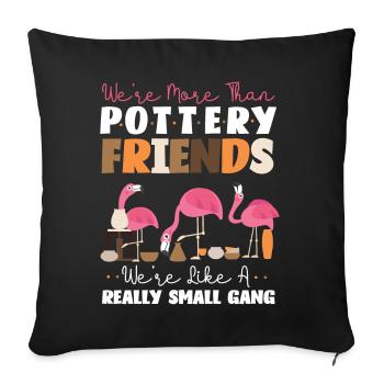 Pottery Ceramics Artist Flamingo - Sofa pillowcase 17,3'' x 17,3'' (45 x 45 cm) - black - Front