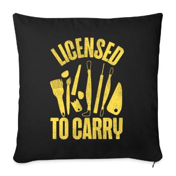 Pottery Ceramics Artist Licensed - Sofa pillowcase 17,3'' x 17,3'' (45 x 45 cm) - black - Front