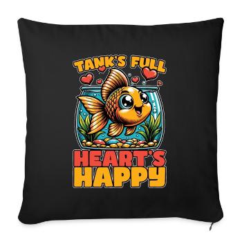 Aquarium Enthusiast Tank's Full Loves Fishkeeping - Sofa pillowcase 17,3'' x 17,3'' (45 x 45 cm) - black - Front