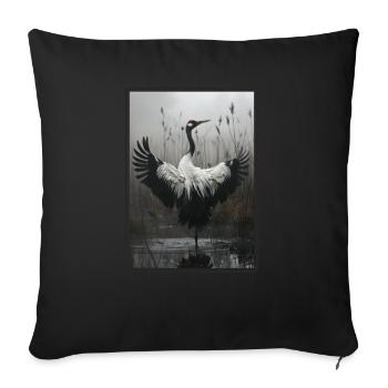 Cranes Crane - Sofa pillowcase 17,3'' x 17,3'' (45 x 45 cm) - black - Front
