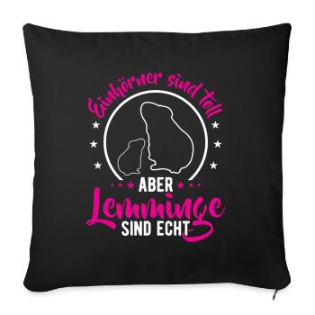 Lemmings are real vole lemming - Sofa pillowcase 17,3'' x 17,3'' (45 x 45 cm) - black - Front