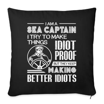 Sea Captain I am A Sea Captain - Sofa pillowcase 17,3'' x 17,3'' (45 x 45 cm) - black - Front