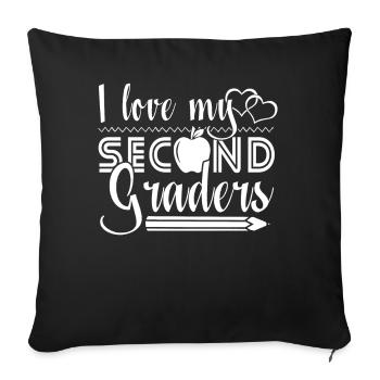 2nd Grade Teacher I Love My 2nd Graders - Sofa pillowcase 17,3'' x 17,3'' (45 x 45 cm) - black - Front