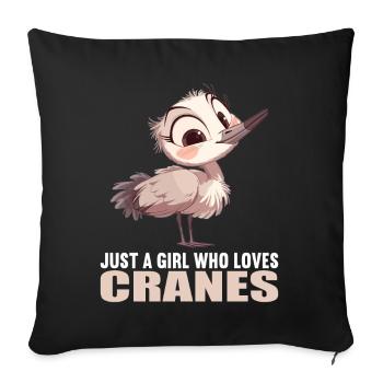 Cranes Crane - Sofa pillowcase 17,3'' x 17,3'' (45 x 45 cm) - black - Front