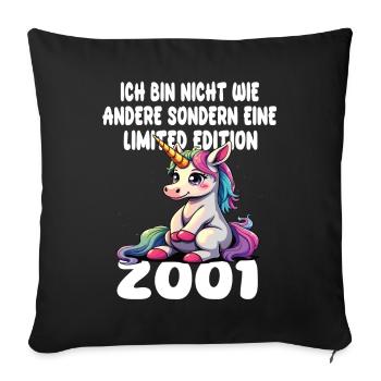 Limited Edition 2001 Birthday Born 2001 - Sofa pillowcase 17,3'' x 17,3'' (45 x 45 cm) - black - Front
