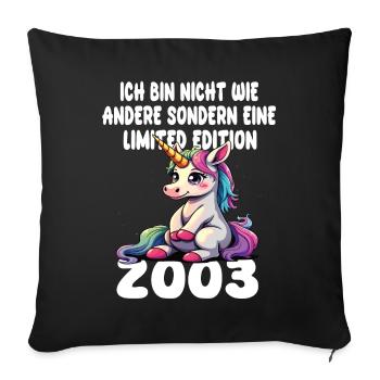Limited Edition 2003 Birthday 2003 Born - Sofa pillowcase 17,3'' x 17,3'' (45 x 45 cm) - black - Front