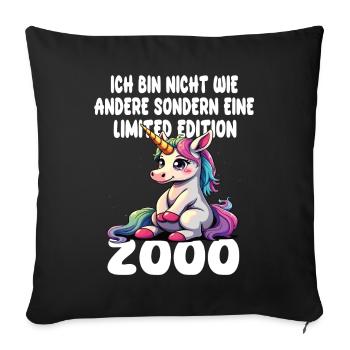 Limited Edition 2000 Birthday Born 2000 - Sofa pillowcase 17,3'' x 17,3'' (45 x 45 cm) - black - Front