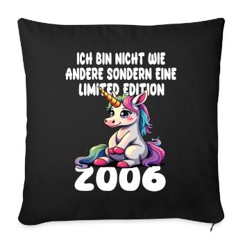 Limited Edition 2006 Birthday 2006 Born - Sofa pillowcase 17,3'' x 17,3'' (45 x 45 cm) - black - Front