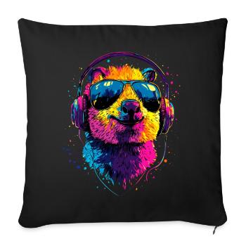 Lunettes de soleil Quokka Arc-en-ciel Australie Quokkas - Housse de coussin décorative 45 x 45 cm - noir - Devant