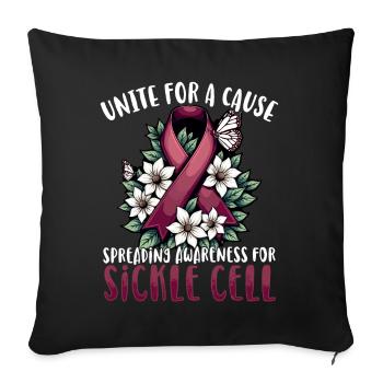 Unite For A Cure Sensibiliser le public à la drépanocytose - Housse de coussin décorative 45 x 45 cm - noir - Devant