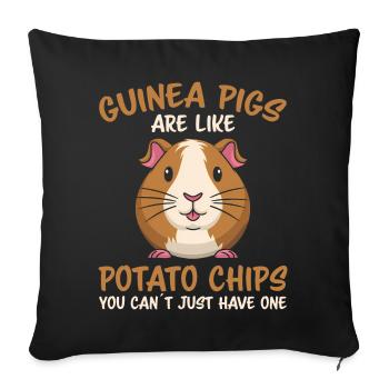 Guinea Pig Saying, Guinea Pig Gift - Sofa pillowcase 17,3'' x 17,3'' (45 x 45 cm) - black - Front