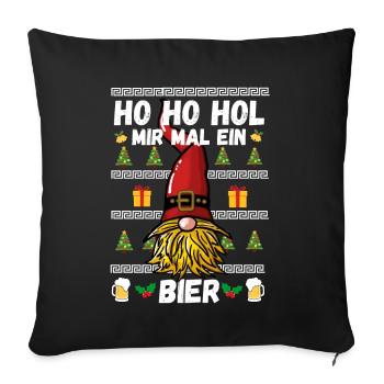 Beer Gnome Christmas Christmas Party Hohoho - Sofa pillowcase 17,3'' x 17,3'' (45 x 45 cm) - black - Front