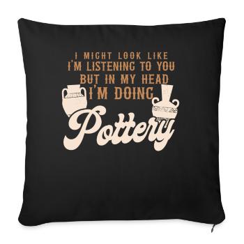 Poterie Céramiste Artiste I Might - Housse de coussin décorative 45 x 45 cm - noir - Devant