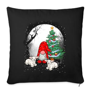 Saint-Nicolas Père Noël Habitant de la forêt Zerge - Housse de coussin décorative 45 x 45 cm - noir - Devant