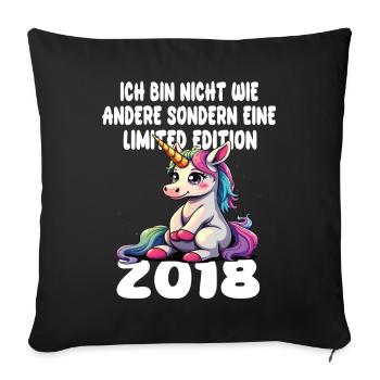 Edition Limitée 2018 Anniversaire 2018 Naissance - Housse de coussin décorative 45 x 45 cm - noir - Devant