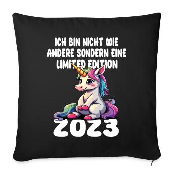 Limited Edition 2023 Birthday 2023 Born - Sofa pillowcase 17,3'' x 17,3'' (45 x 45 cm) - black - Front