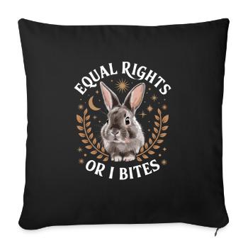 Anti-patriarcat L’égalité des droits ou je mords féministe - Housse de coussin décorative 45 x 45 cm - noir - Devant