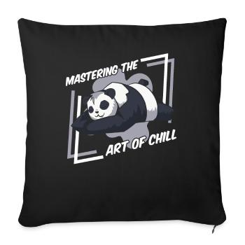Mastering The Art Of Chill Panda Bear Friend - Sofa pillowcase 17,3'' x 17,3'' (45 x 45 cm) - black - Front
