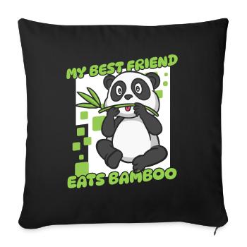 My Best Friend Eats Bamboo Panda Bear Friend - Sofa pillowcase 17,3'' x 17,3'' (45 x 45 cm) - black - Front