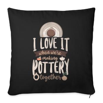 Poterie Céramiste Artiste Amis - Housse de coussin décorative 45 x 45 cm - noir - Devant