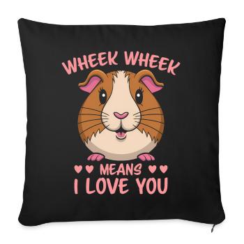 Guinea Pig Saying, Guinea Pig Gift - Sofa pillowcase 17,3'' x 17,3'' (45 x 45 cm) - black - Front