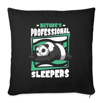 Nature's Professional Sleepers Panda Bear Friend - Sofa pillowcase 17,3'' x 17,3'' (45 x 45 cm) - black - Front