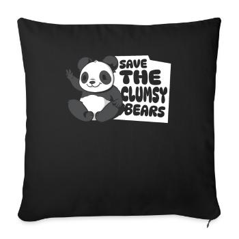 Save The Clumsy Bears Panda Bear Friend Lover - Sofa pillowcase 17,3'' x 17,3'' (45 x 45 cm) - black - Front