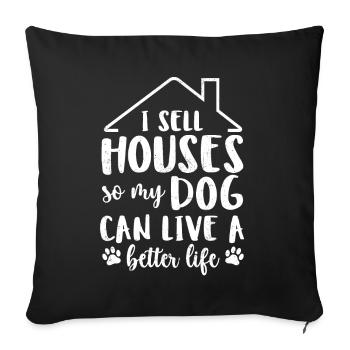 Realtor - Sofa pillowcase 17,3'' x 17,3'' (45 x 45 cm) - black - Front