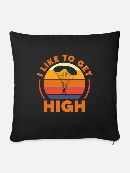 Skydive Skydiver Skydiving Fallschirm Geschenk - Sofakissenbezug 45 x 45 cm - Schwarz