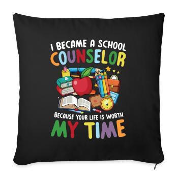 I Became A School Counselor Schulberater - Sofa pillowcase 17,3'' x 17,3'' (45 x 45 cm) - black - Front