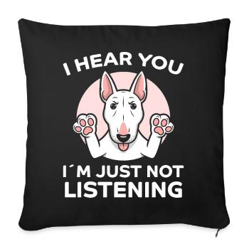 Bull Terrier Dire Drôle Bull Terrier Cadeau - Housse de coussin décorative 45 x 45 cm - noir - Devant