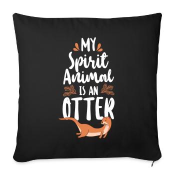 Loutre Mon animal spirituel est une loutre - Housse de coussin décorative 45 x 45 cm - noir - Devant