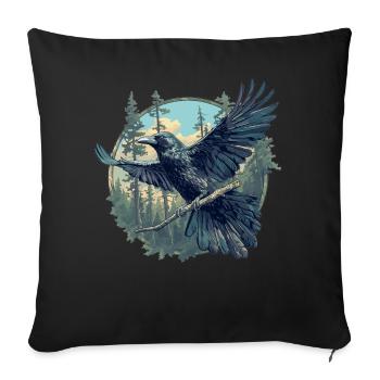 Crows Crow - Sofa pillowcase 17,3'' x 17,3'' (45 x 45 cm) - black - Front